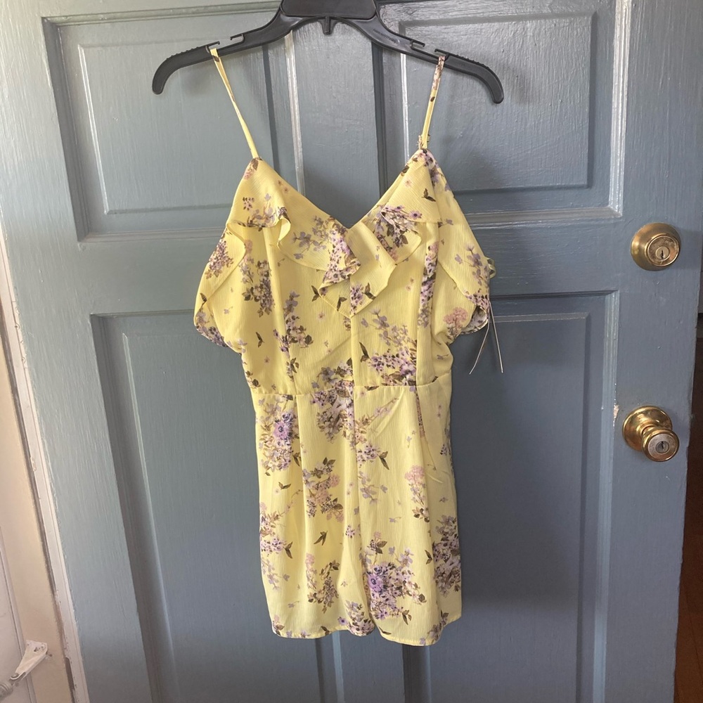 Yellow Floral Romper NWT